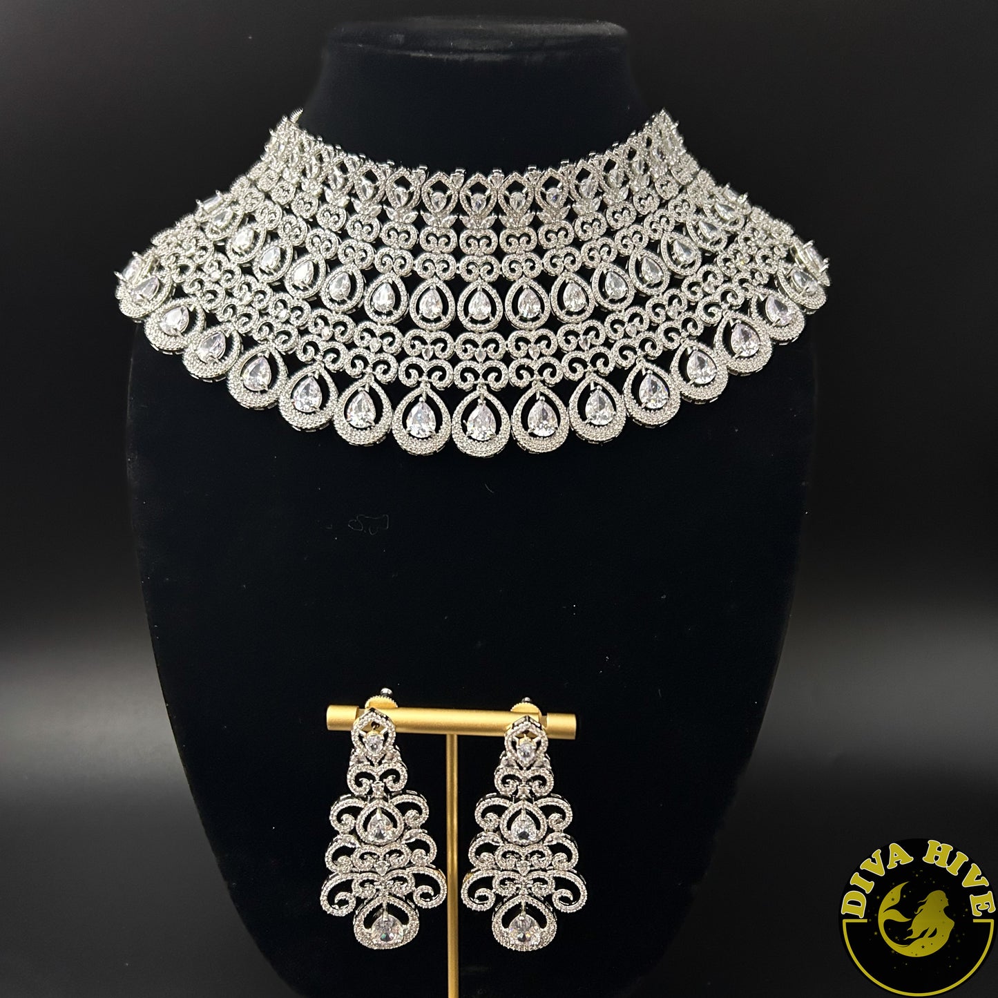 Sneh Bridal Choker - Necklace -Bridal, Diva Exclusive, featured, moissanite, Necklace - Divahive