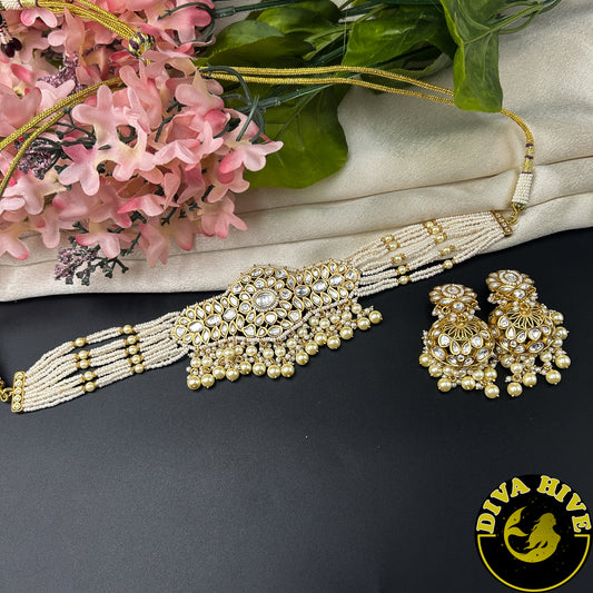 Kiara Pachi Choker - Necklace -Choker, Diva Exclusive, Kundan - Divahive