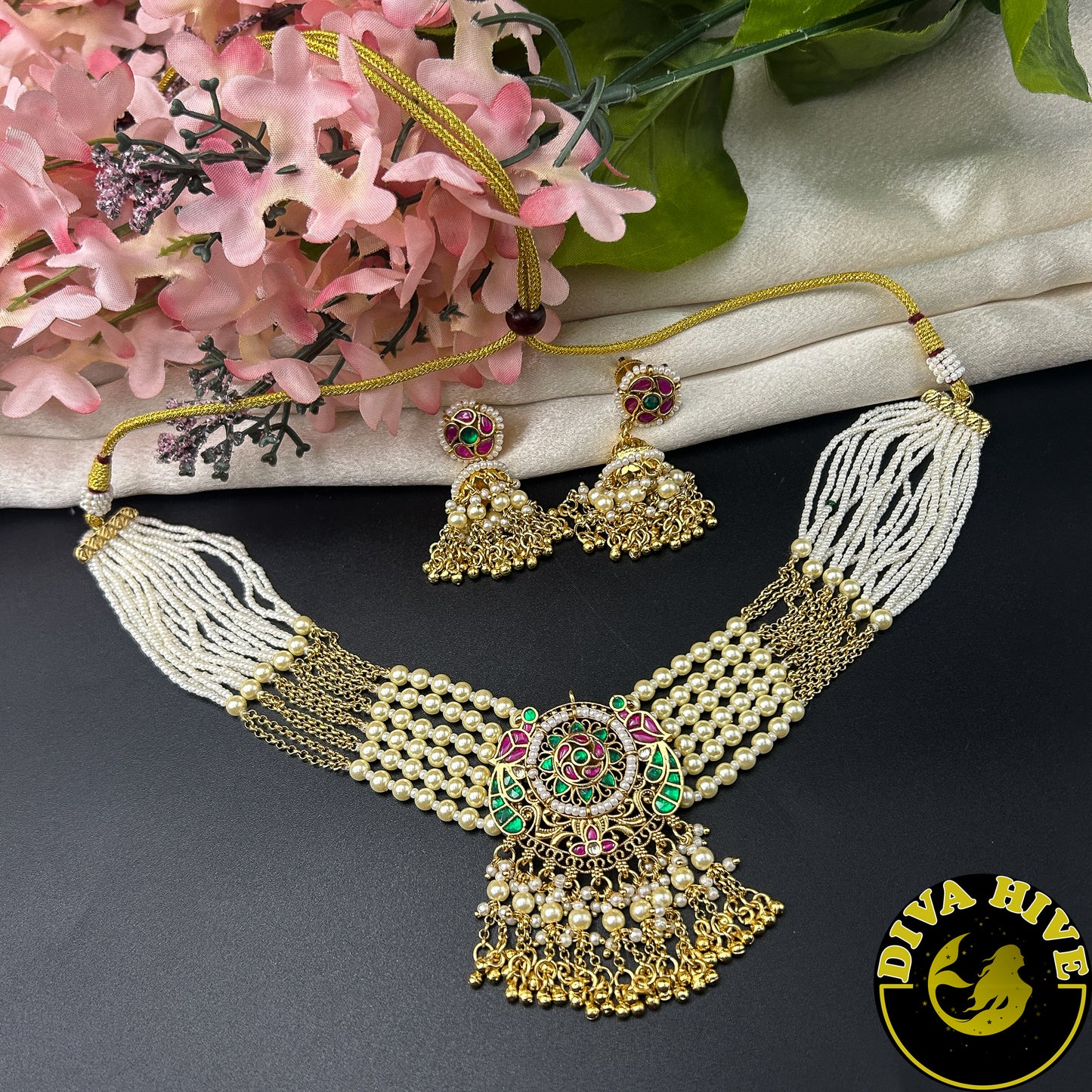 Mahira Polki Kundan Choker - Necklace -Choker, Diva Exclusive, Kundan - Divahive