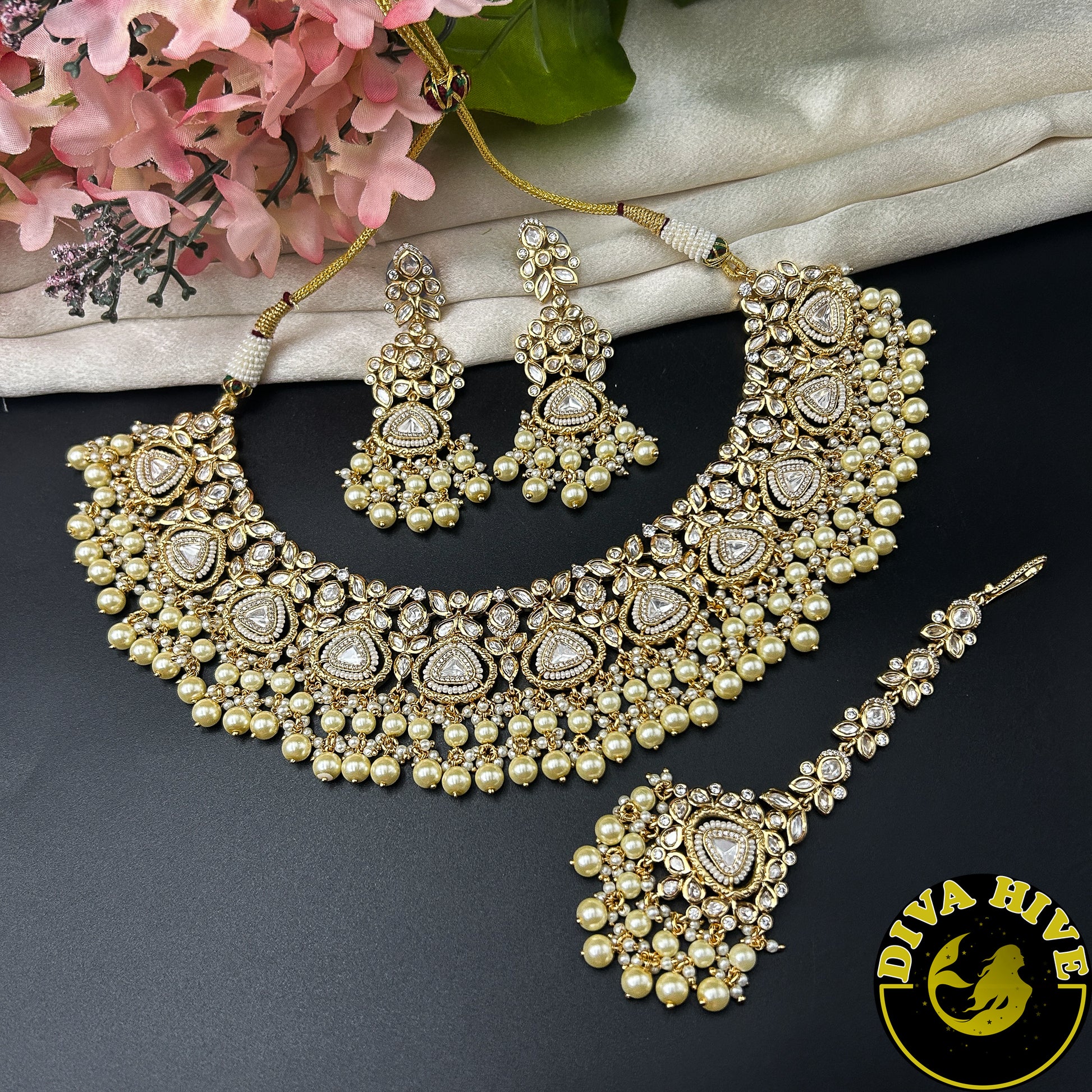 Kiara Pachi Necklace - Necklace -Choker, Diva Exclusive, Kundan - Divahive