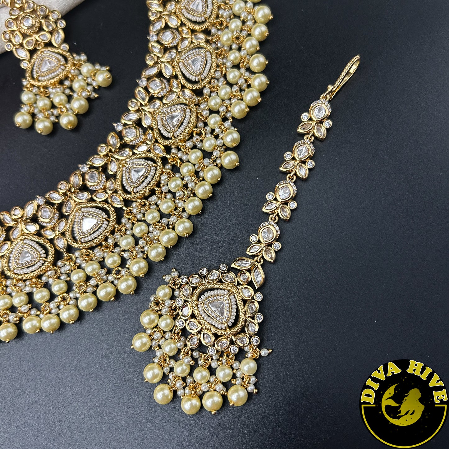 Kiara Pachi Necklace - Necklace -Choker, Diva Exclusive, Kundan - Divahive