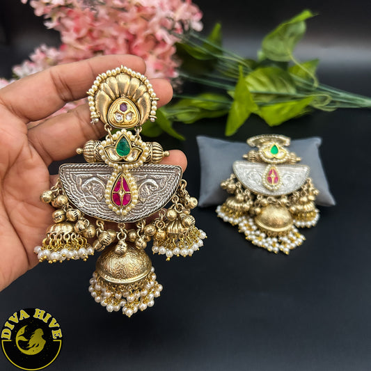 Deva Jhumka - Earring -["925Silver","Diva Exclusive","Earring","Fusion","Silver"] - Divahive