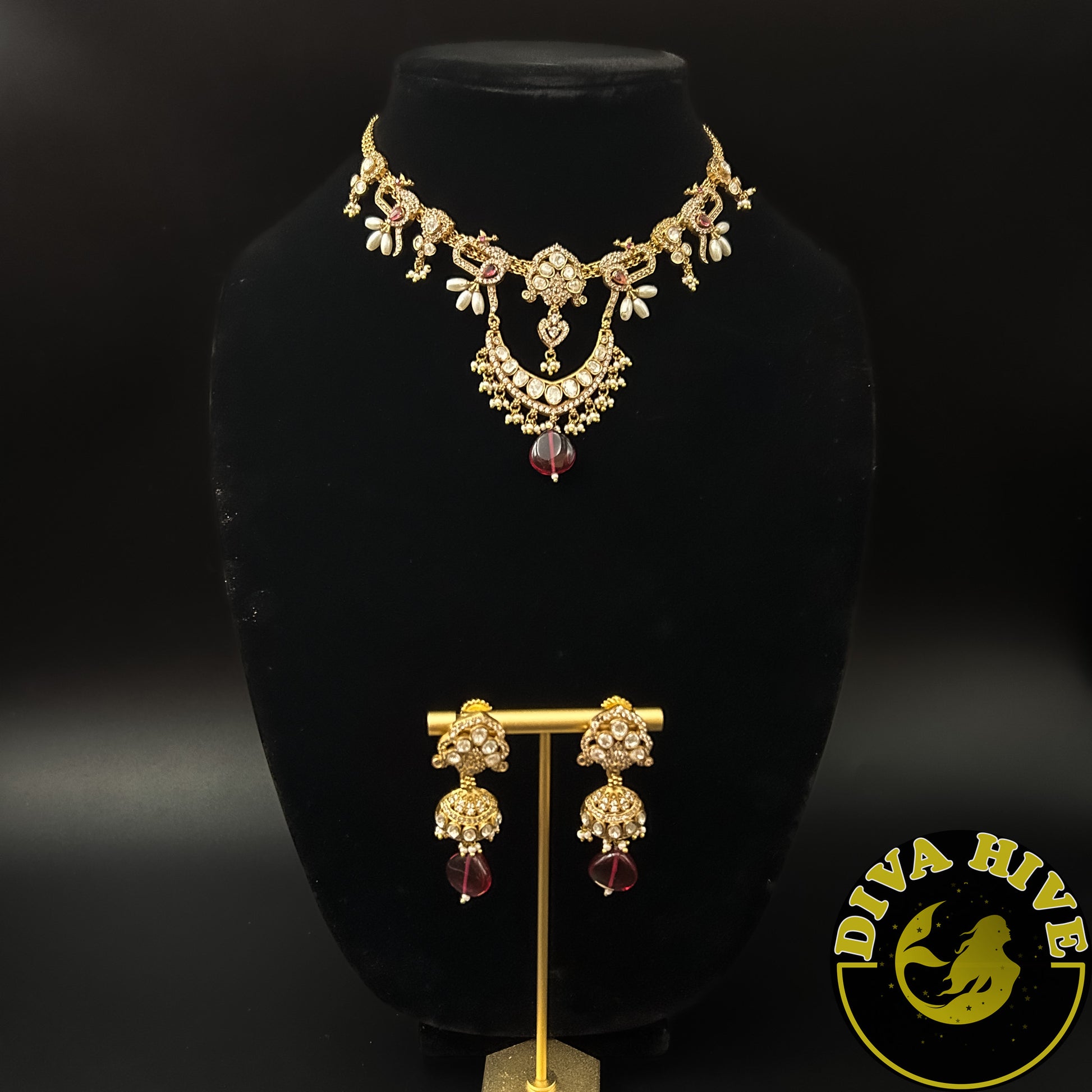 Mantra Choker - Necklace -Diva Exclusive, Doublet, featured, Kundan, moissanite, Necklace - Divahive