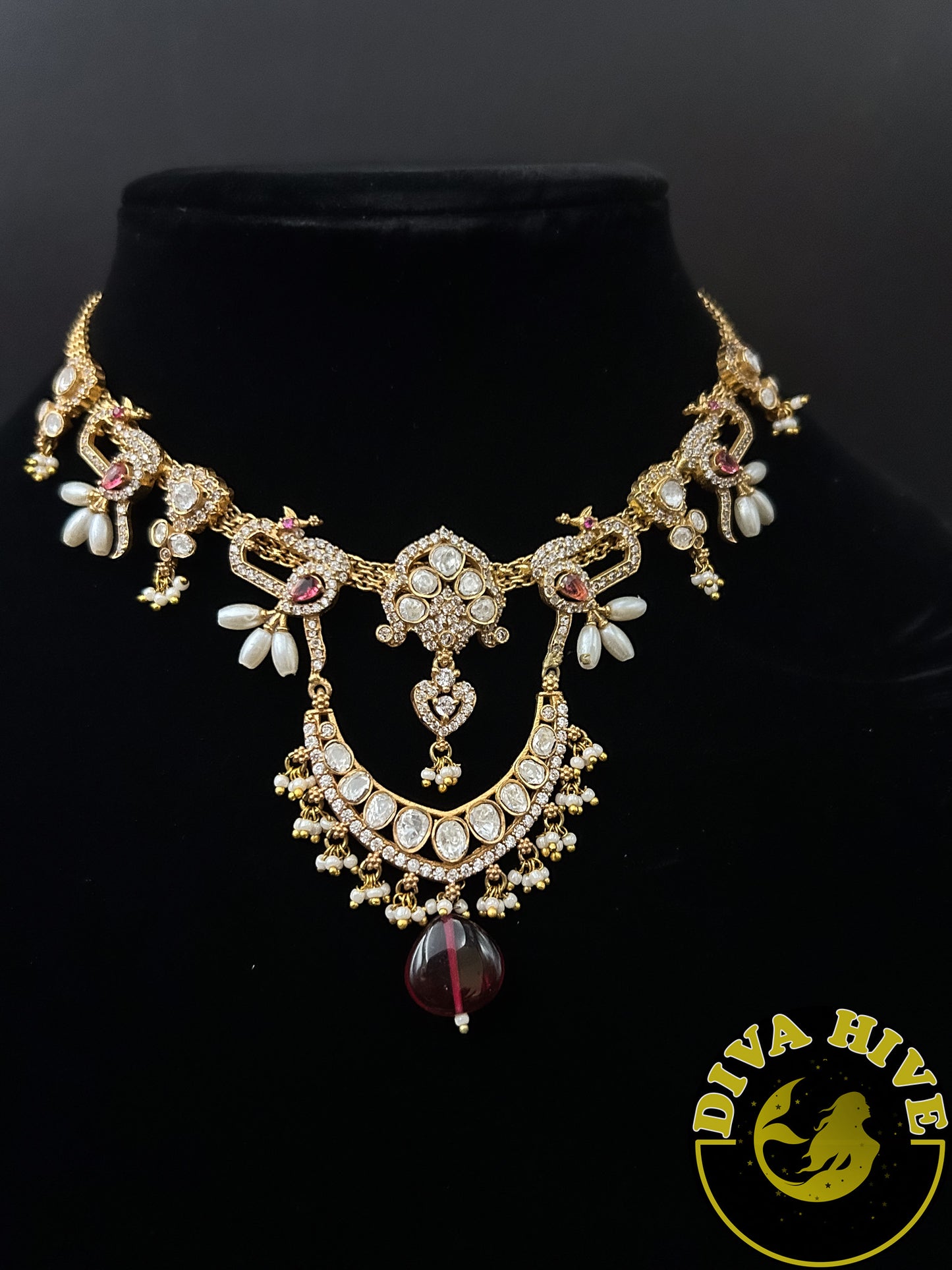 Mantra Choker - Necklace -Diva Exclusive, Doublet, featured, Kundan, moissanite, Necklace - Divahive