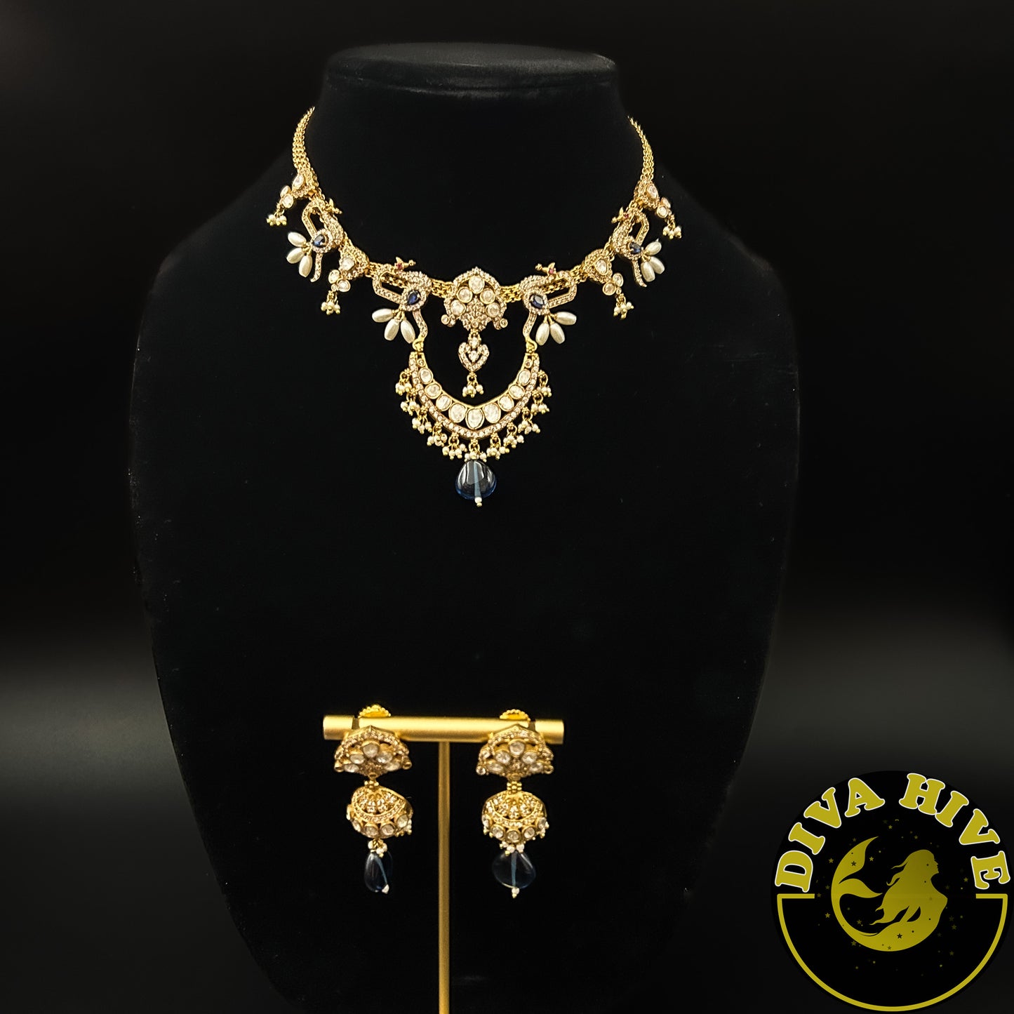 Mantra Choker - Necklace -Diva Exclusive, Doublet, featured, Kundan, moissanite, Necklace - Divahive