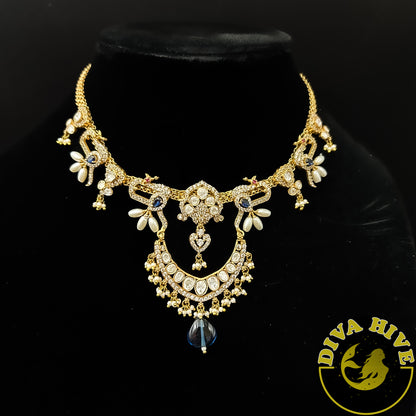 Mantra Choker - Necklace -Diva Exclusive, Doublet, featured, Kundan, moissanite, Necklace - Divahive