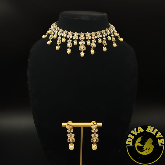 Moh Moissanite Statement Necklace - Necklace -Bridal, Diva Exclusive, featured, moissanite, Necklace - Divahive