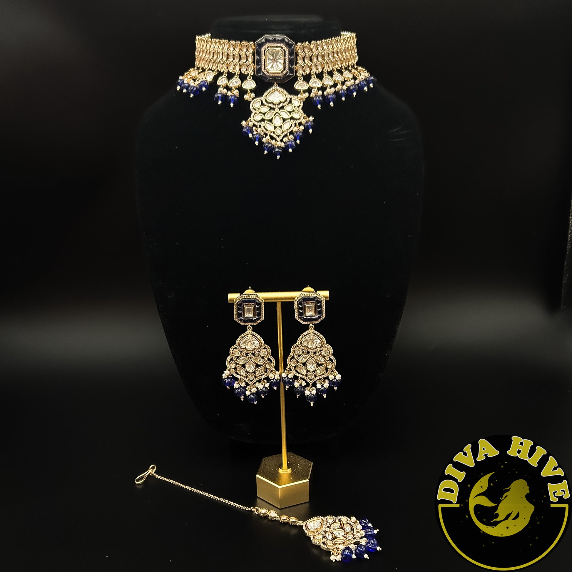 Anamika Kundan Choker | Bollywood Inspired - Necklace -Diva Exclusive, Doublet, Kundan, moissanite, Necklace - Divahive