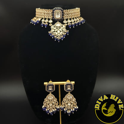 Anamika Kundan Choker | Bollywood Inspired - Necklace -Diva Exclusive, Doublet, Kundan, moissanite, Necklace - Divahive