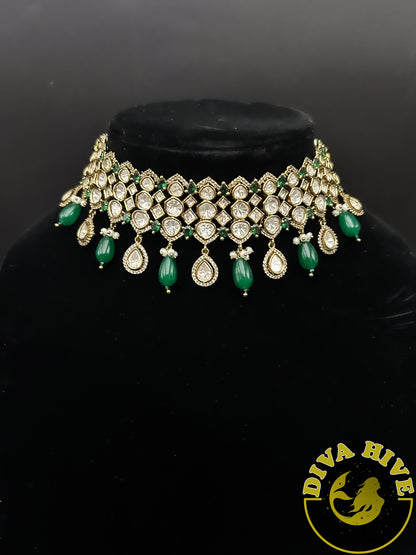 Maasah Choker Set - Necklace -Diva Exclusive, featured, moissanite, Necklace, semi bridal - Divahive