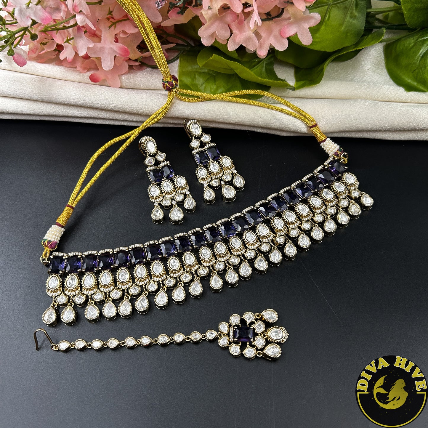 Saanchi Choker |Kundan Gold Plated | Fine Kundan Choker Set