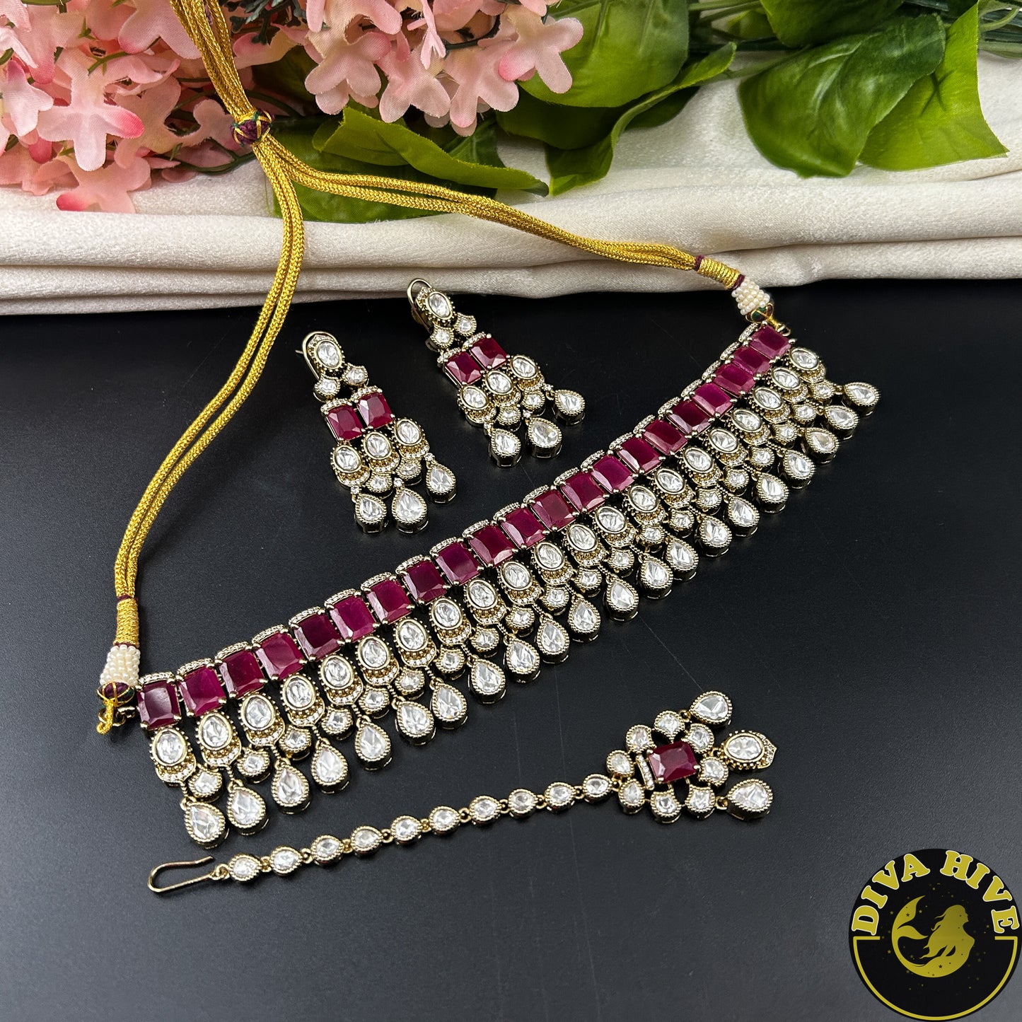 Saanchi Choker |Kundan Gold Plated | Fine Kundan Choker Set