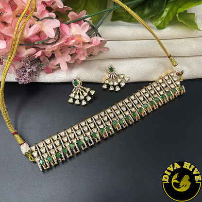 Ziya 22K Gold Plated Moissanite Choker