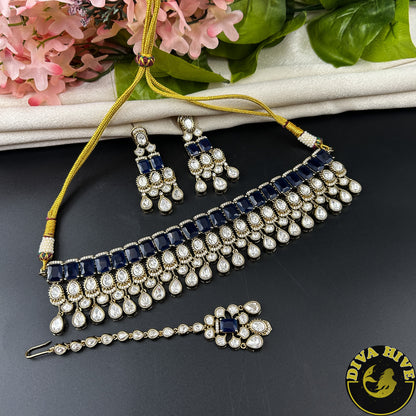 Saanchi Choker |Kundan Gold Plated | Fine Kundan Choker Set