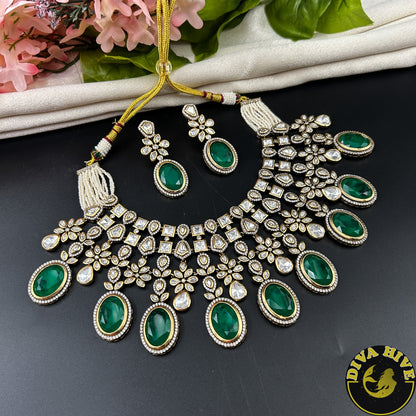 Ziva  Kundan Polki Bridal / Semi Bridal Choker Set