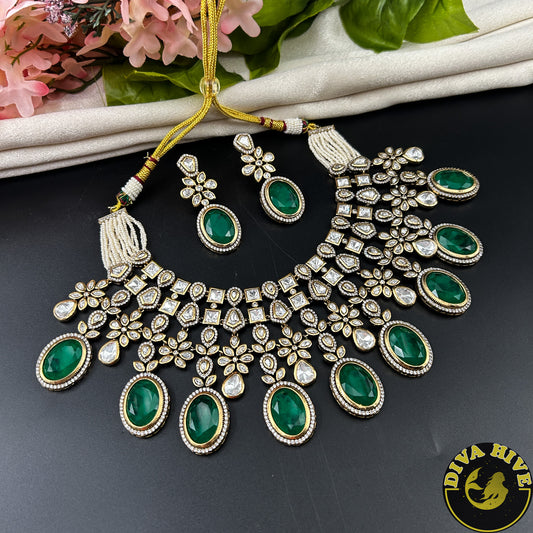 Ziva  Kundan Polki Bridal / Semi Bridal Choker Set