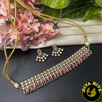Ziya 22K Gold Plated Moissanite Choker