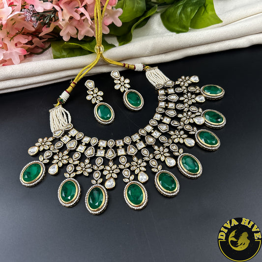 Ziva  Kundan Polki Bridal / Semi Bridal Choker Set