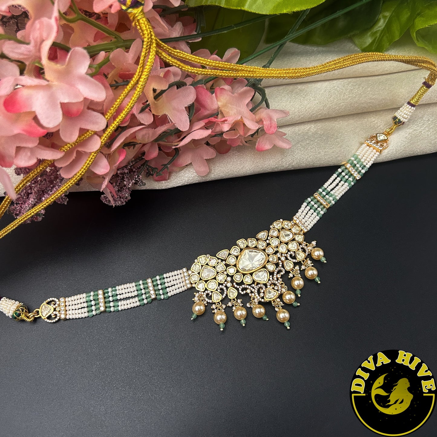 Aabha 22K Gold Plated Moissanite Choker