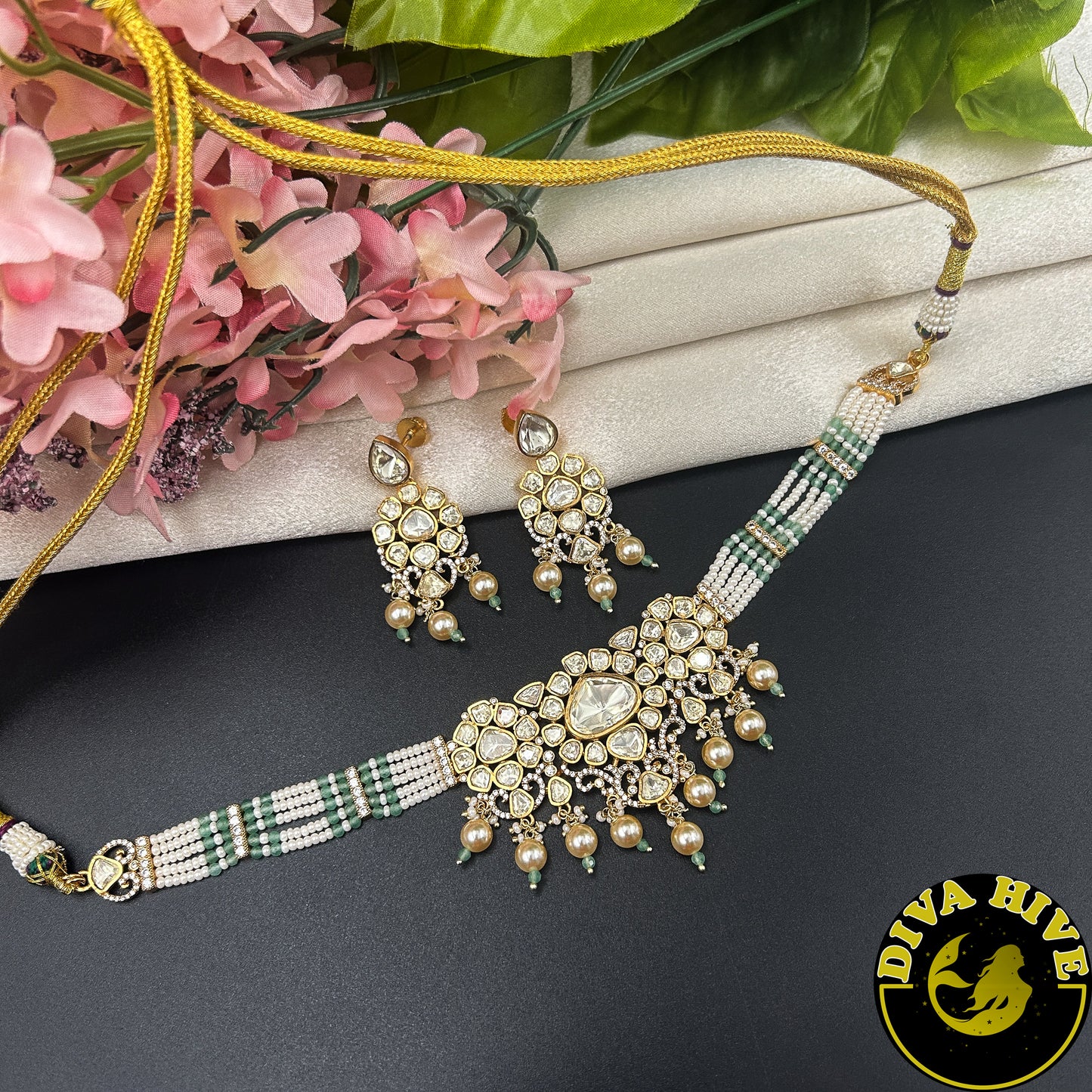 Aabha 22K Gold Plated Moissanite Choker