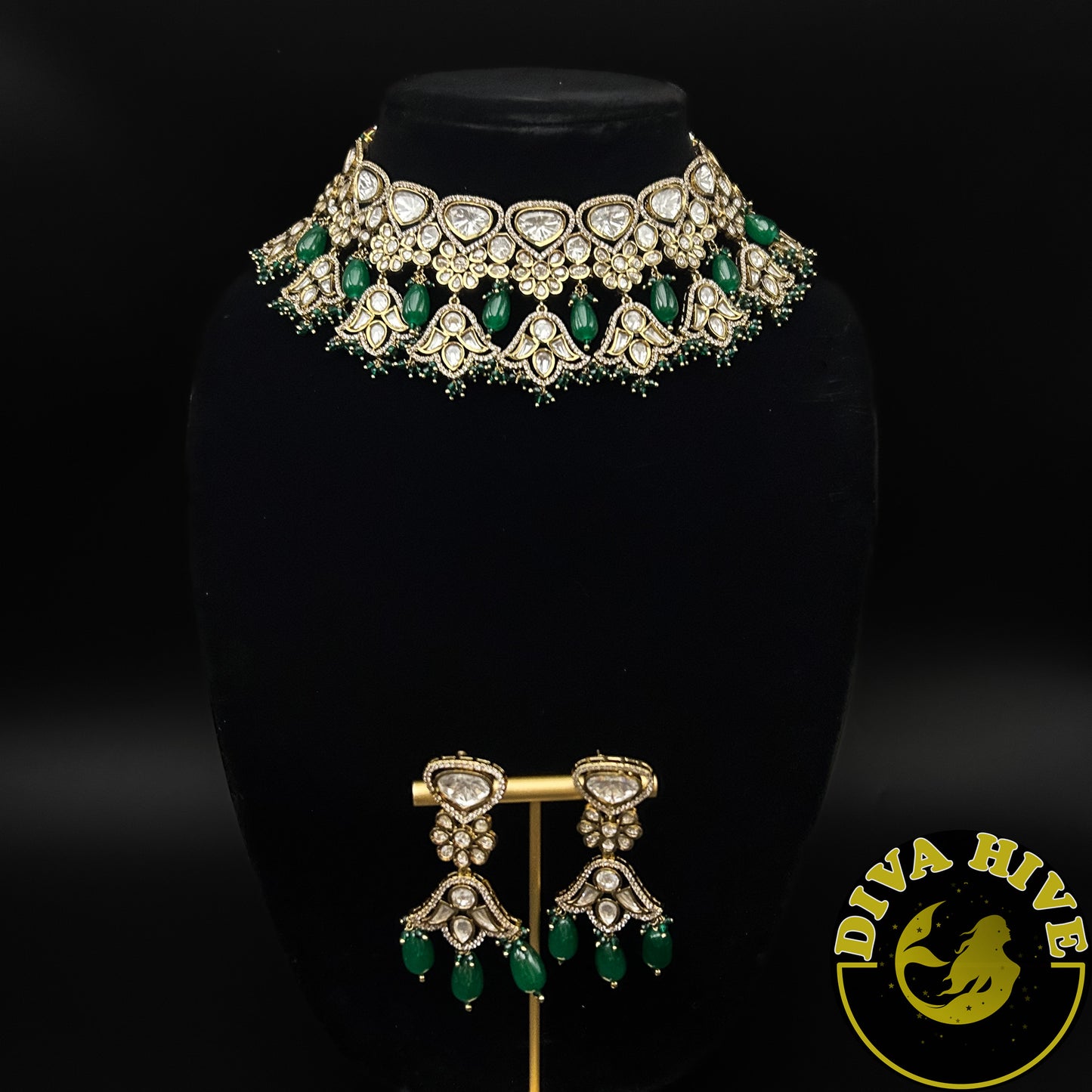 Suhani Choker | Necklace - Necklace -Bridal, Diva Exclusive, featured, moissanite, Necklace - Divahive