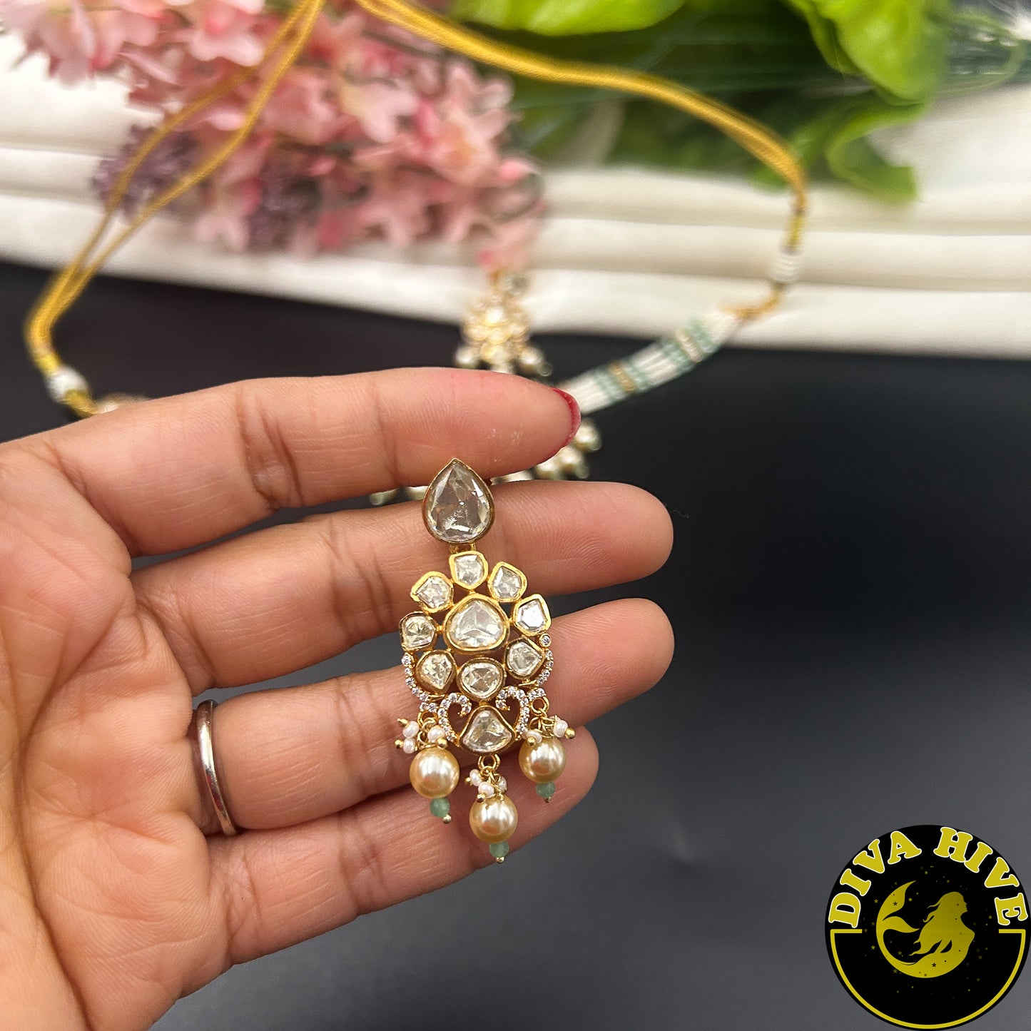 Aabha 22K Gold Plated Moissanite Choker