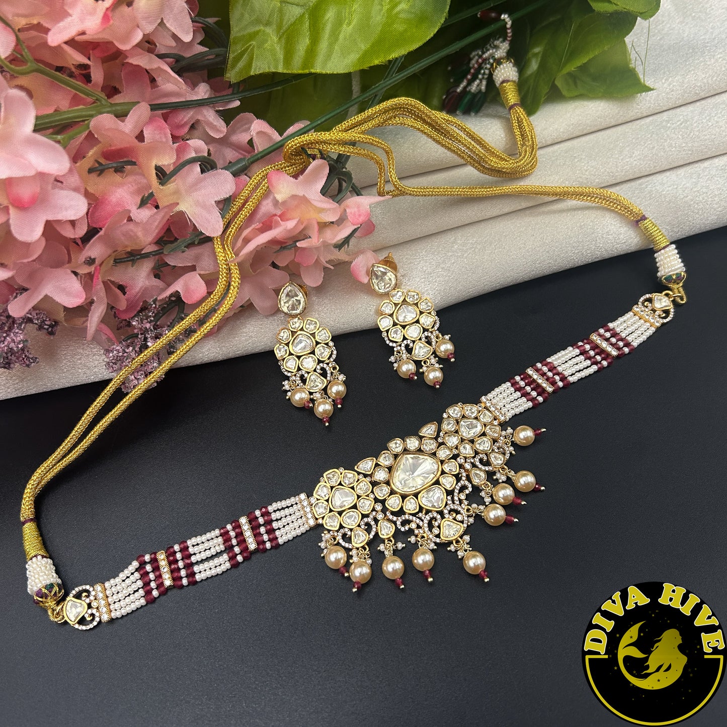 Aabha 22K Gold Plated Moissanite Choker