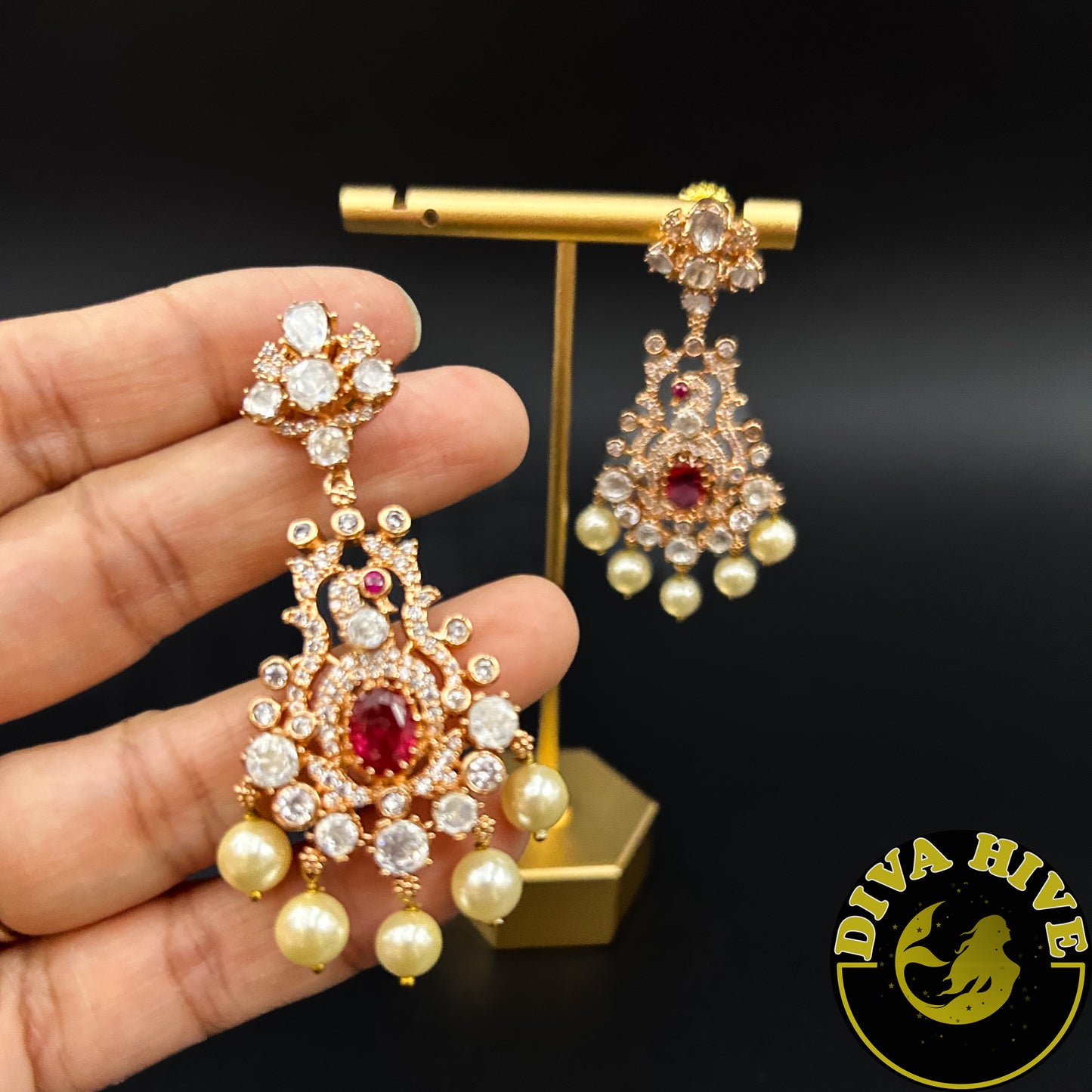 Morni Moissanite Earring | Designer Earring | Exclusive Earring - Earring -Diva Exclusive, Earring, moissanite - Divahive