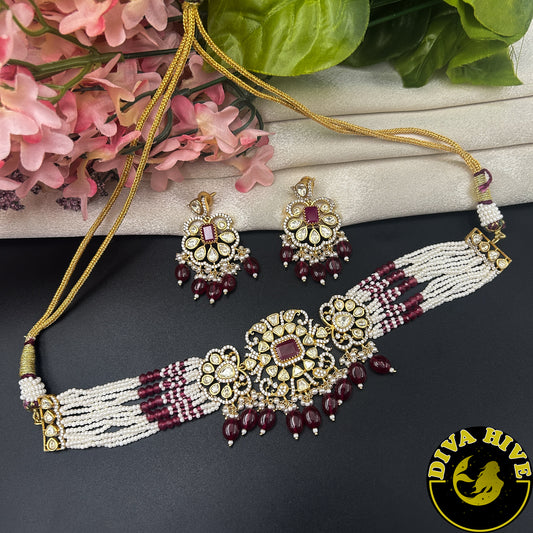 Aza 22K Gold Plated Moissanite Choker