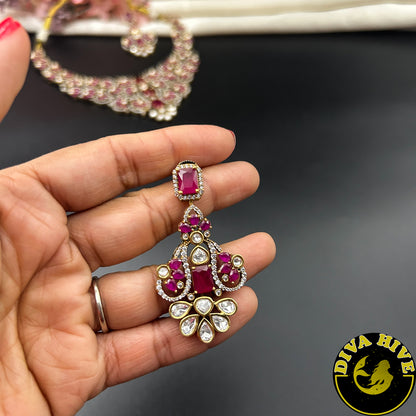 Aabha 22K Gold Plated Moissanite Necklace Set