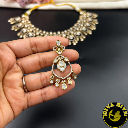 Aarohi 22K Gold Plated Moissanite Necklace Set