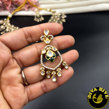 Aarohi 22K Gold Plated Moissanite Necklace Set