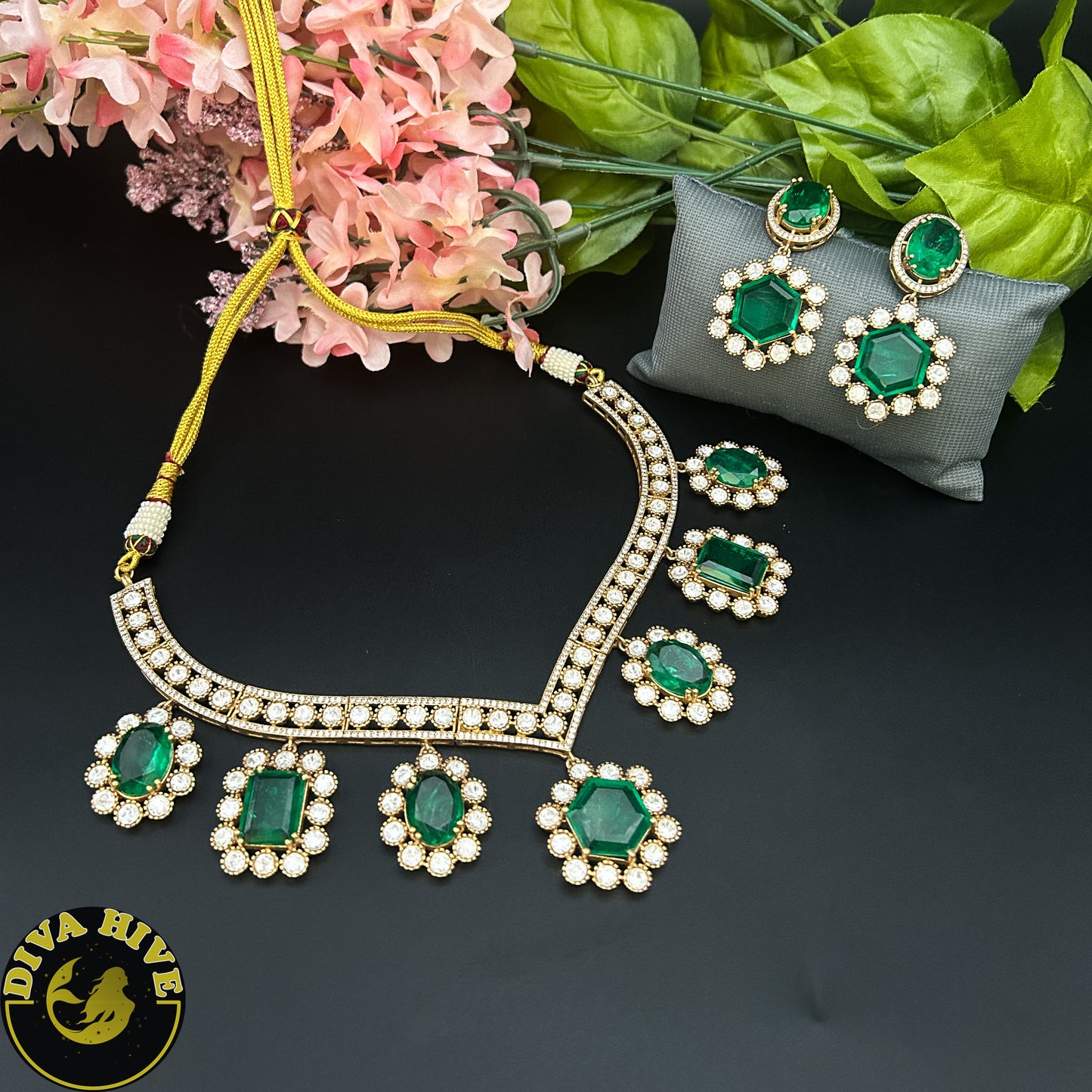 Sitara Moissanite Necklace - Necklace -Diva Exclusive, Doublet, Kundan, moissanite, Necklace - Divahive