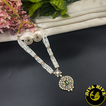 Sumona 22K Gold Plated Moissanite Necklace Set