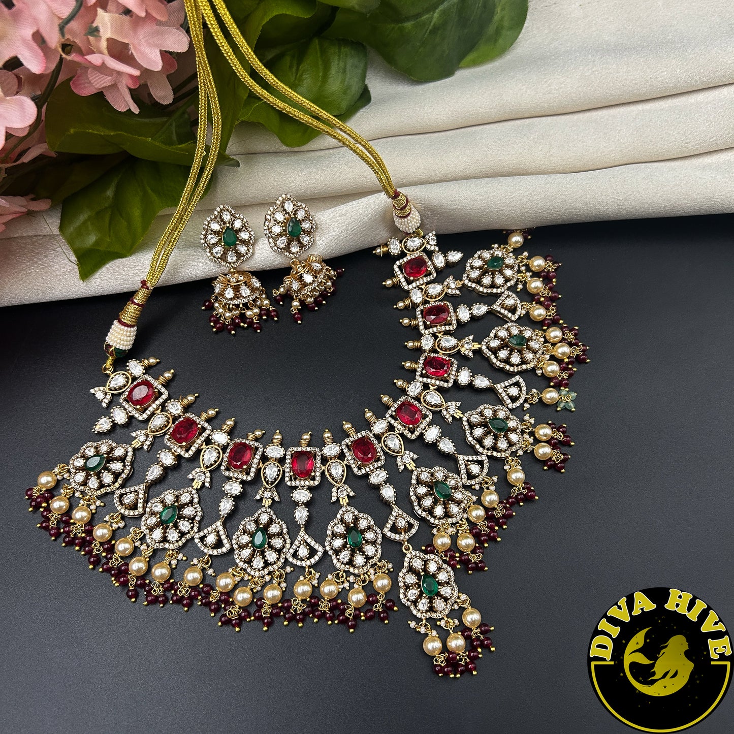 Suhani Moissanite Choker - Necklace -Diva Exclusive, featured, moissanite, Necklace - Divahive