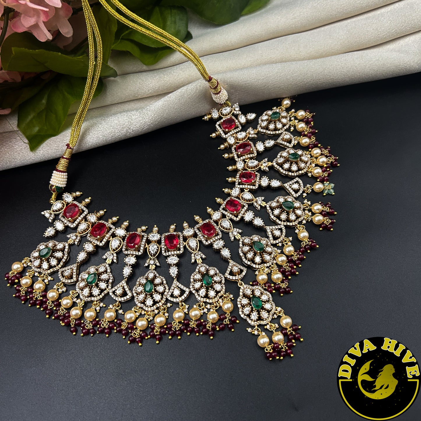 Suhani Moissanite Choker - Necklace -Diva Exclusive, featured, moissanite, Necklace - Divahive