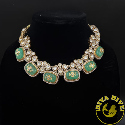 Alankaar Moissanite Necklace with Doublet | Sabyasachi Inspired - Necklace -Diva Exclusive, Doublet, featured, Kundan, moissanite, Necklace - Divahive