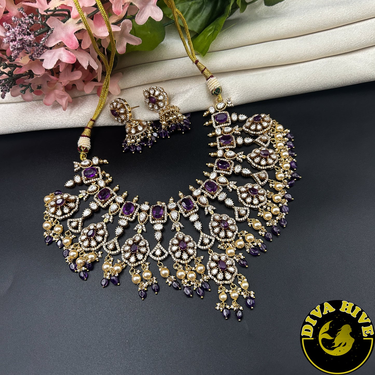Suhani Moissanite Choker - Necklace -Diva Exclusive, featured, moissanite, Necklace - Divahive