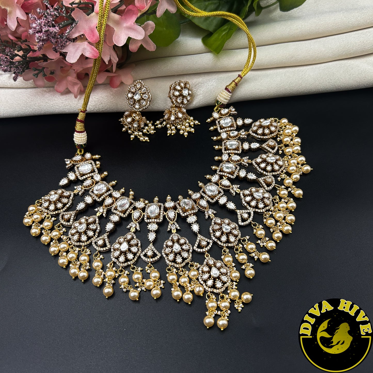 Suhani Moissanite Choker - Necklace -Diva Exclusive, featured, moissanite, Necklace - Divahive