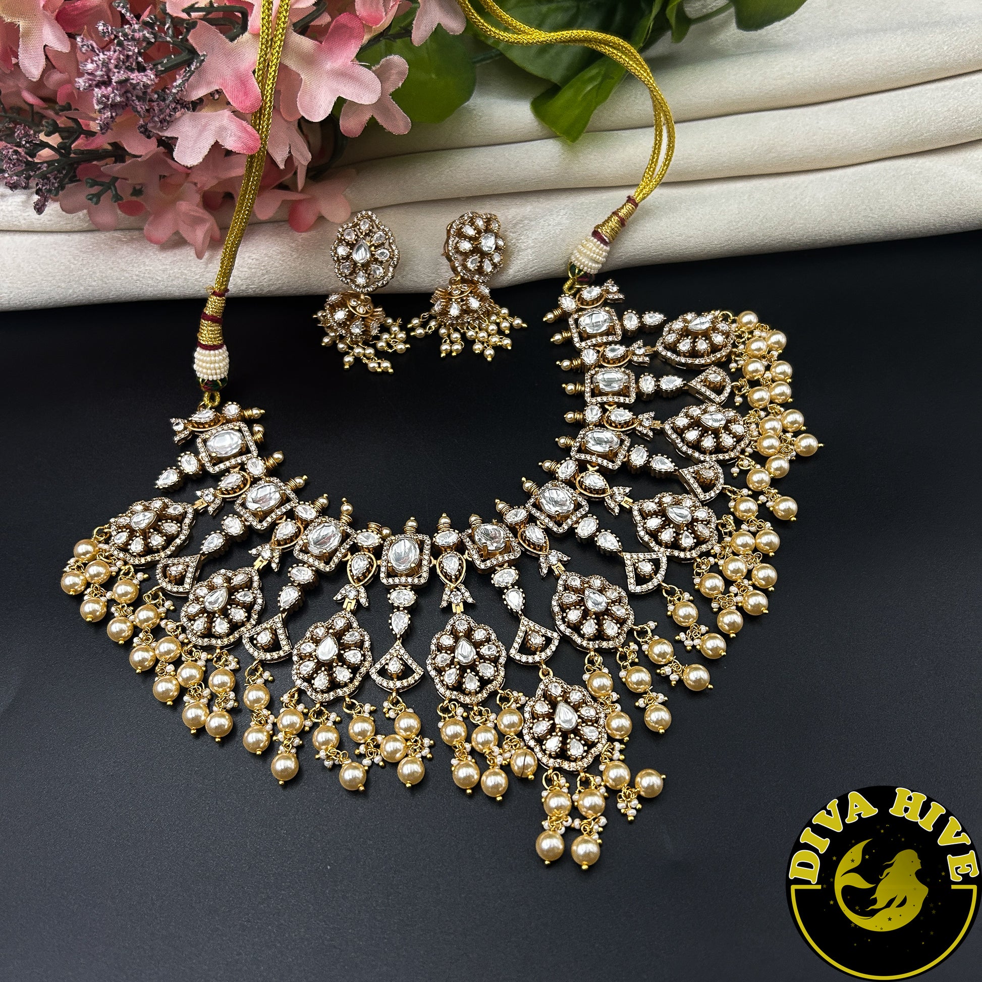 Suhani Moissanite Choker - Necklace -Diva Exclusive, featured, moissanite, Necklace - Divahive