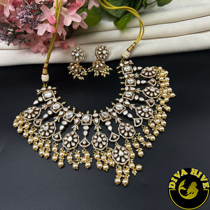 Suhani Moissanite Choker - Necklace -Diva Exclusive, featured, moissanite, Necklace - Divahive