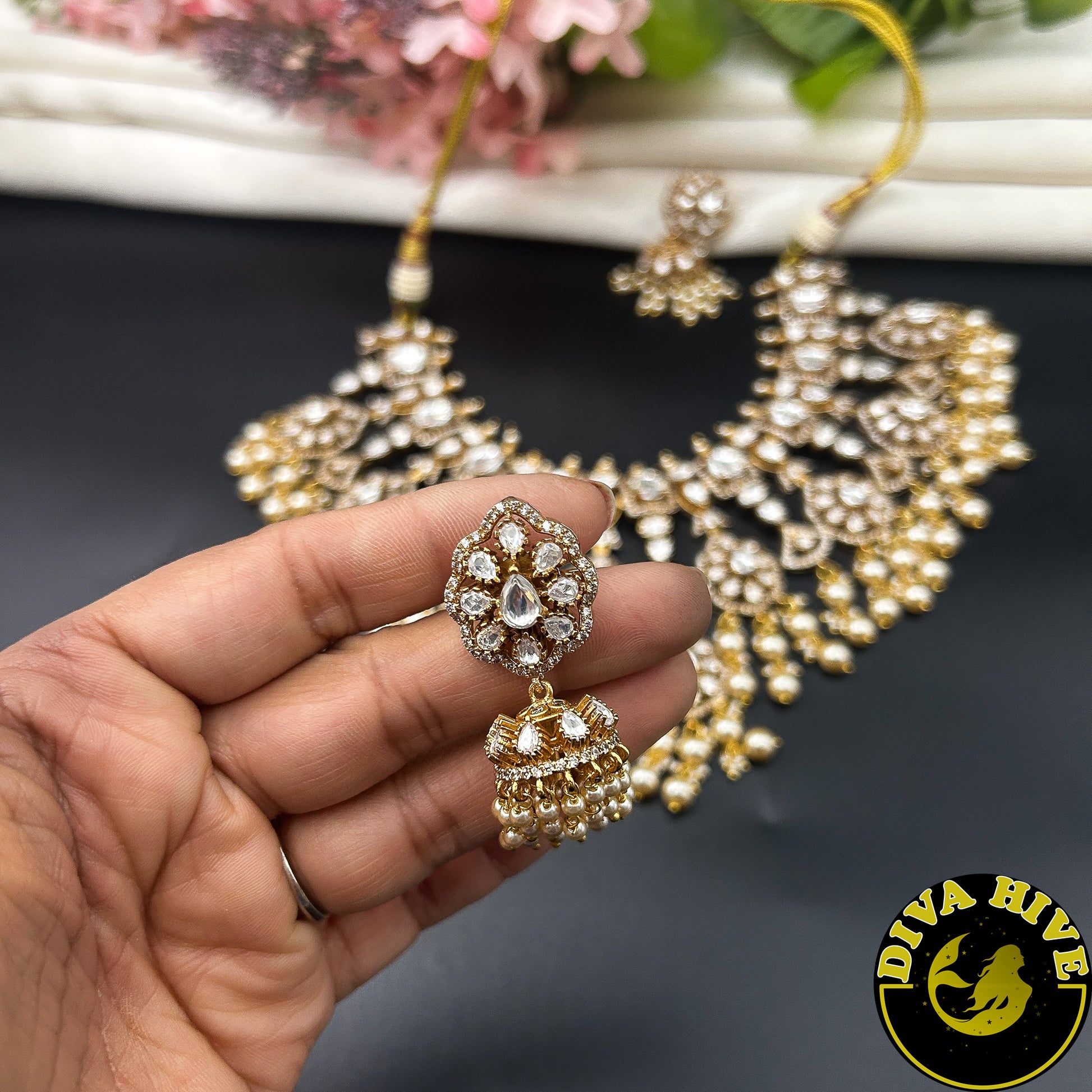 Suhani Moissanite Choker - Necklace -Diva Exclusive, featured, moissanite, Necklace - Divahive