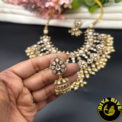 Suhani Moissanite Choker - Necklace -Diva Exclusive, featured, moissanite, Necklace - Divahive