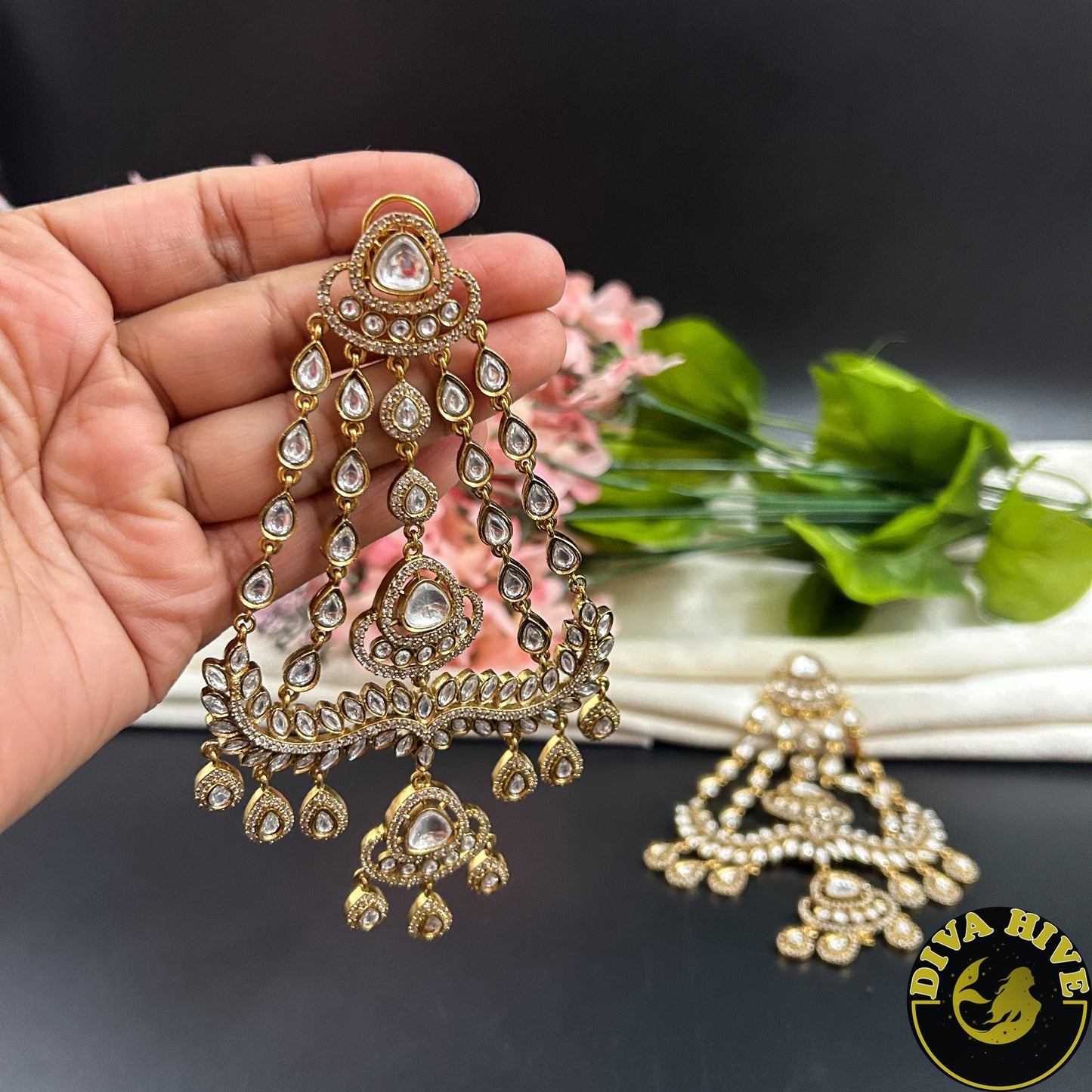 Moissanite Statement Earring | Diva Exclusive Earring | Designer Earring