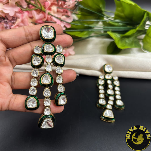 Moissanite Statement Earring | Diva Exclusive Earring | Designer Earring