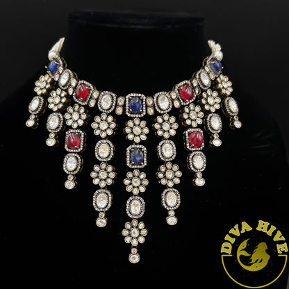 Khwab Moissanite Doublet Necklace | Sabyasachi Inspired - Necklace -Diva Exclusive, Doublet, Kundan, moissanite, Necklace - Divahive