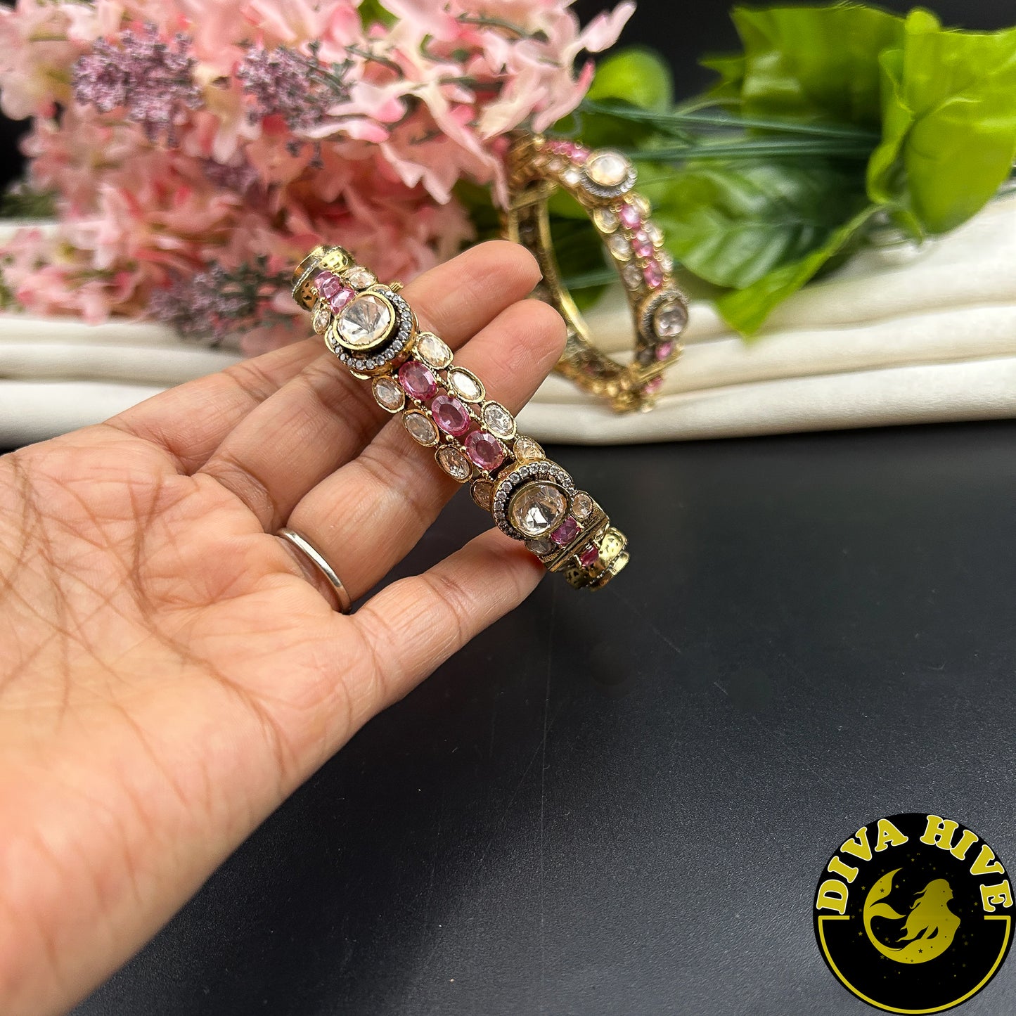 Nikhaar Premium Moissanite Bangle - Bangle -["Bangle","Bracelet","Diva Exclusive","featured","moissanite"] - Divahive