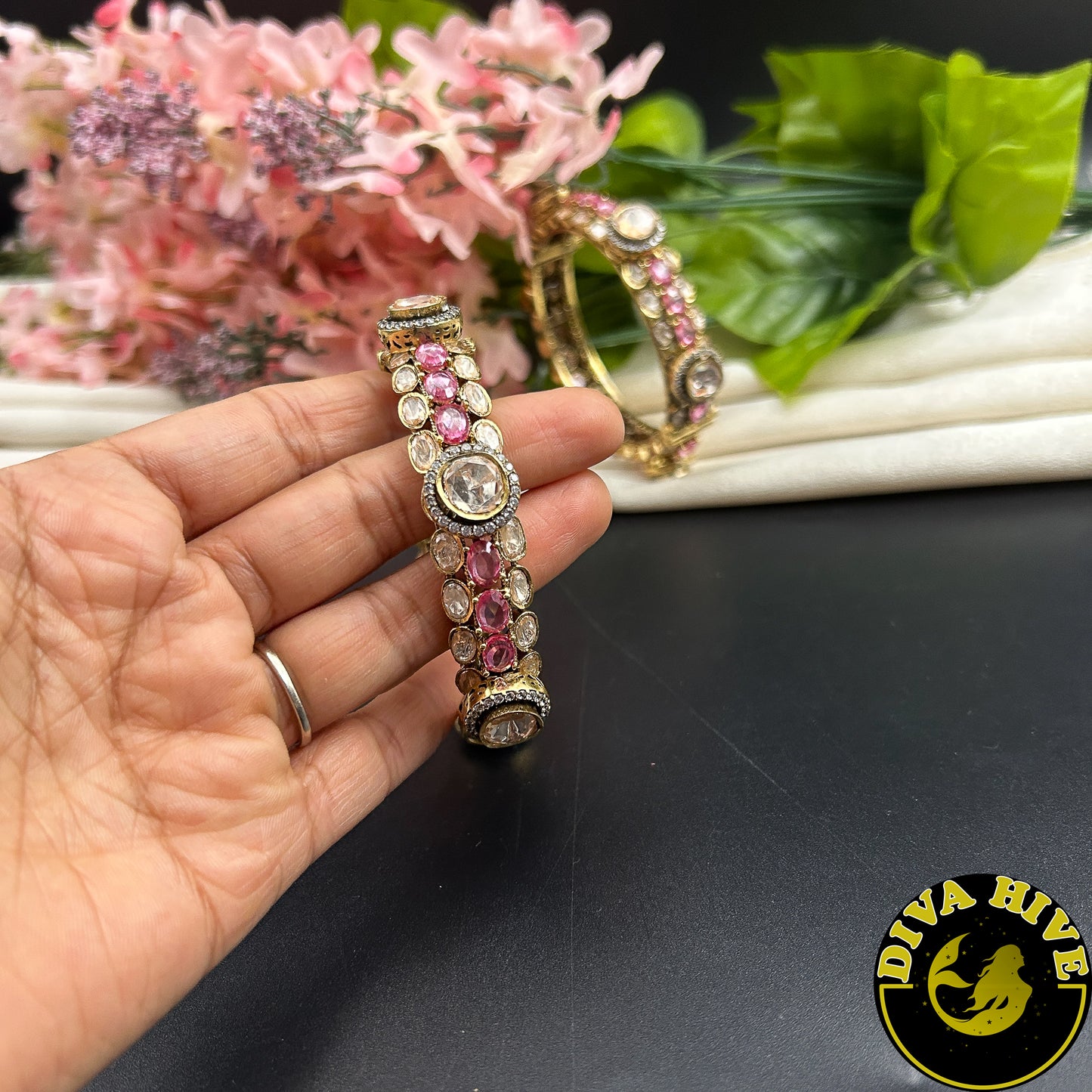 Nikhaar Premium Moissanite Bangle - Bangle -["Bangle","Bracelet","Diva Exclusive","featured","moissanite"] - Divahive