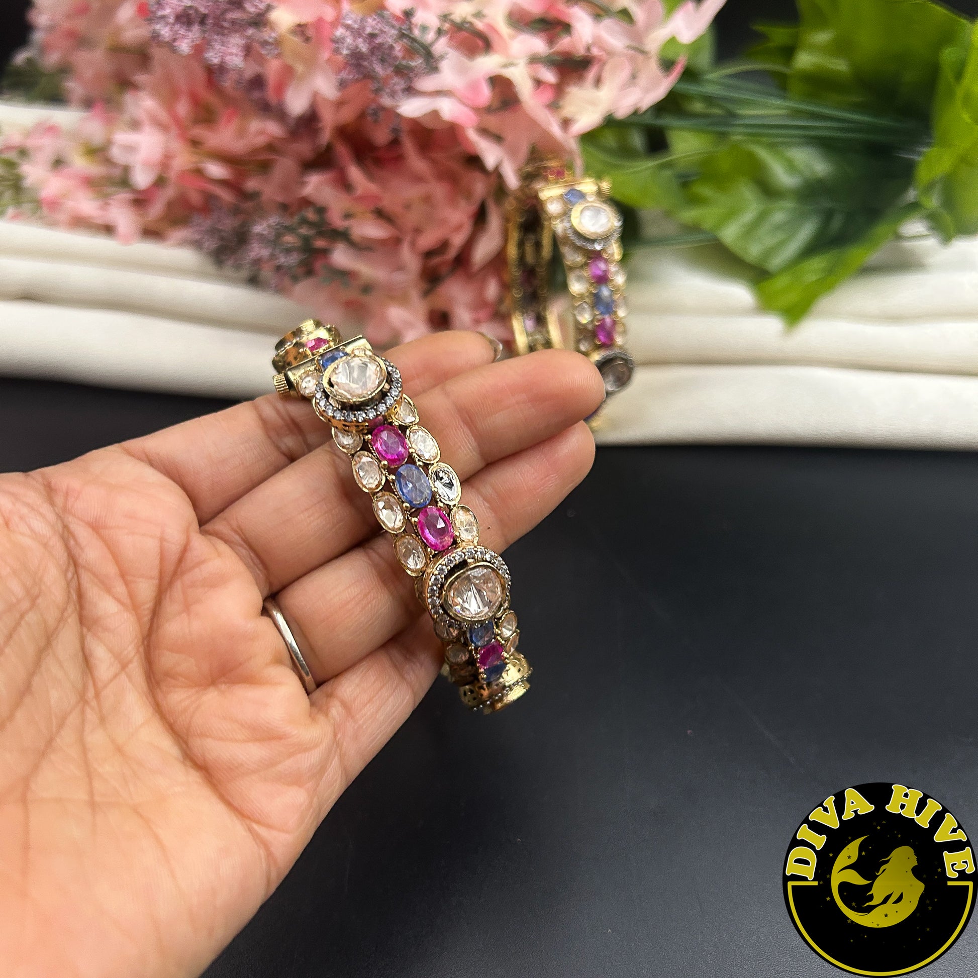 Nikhaar Premium Moissanite Bangle - Bangle -["Bangle","Bracelet","Diva Exclusive","featured","moissanite"] - Divahive