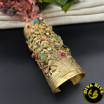 Chaandni Cuff - Bracelet -["Bracelet","Diva Exclusive","Doublet","featured","Fusion","moissanite"] - Divahive